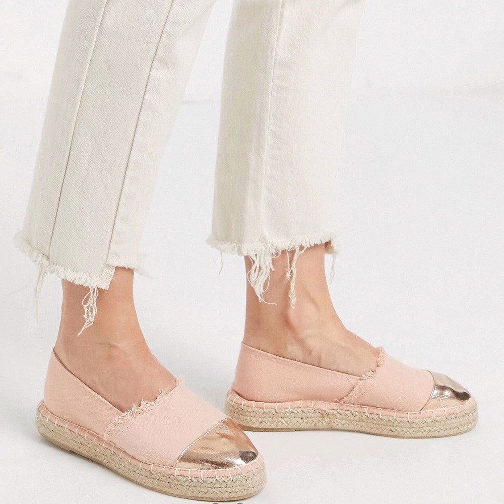 🆕 South Beach Metallic Toe cap Espadrilles 7